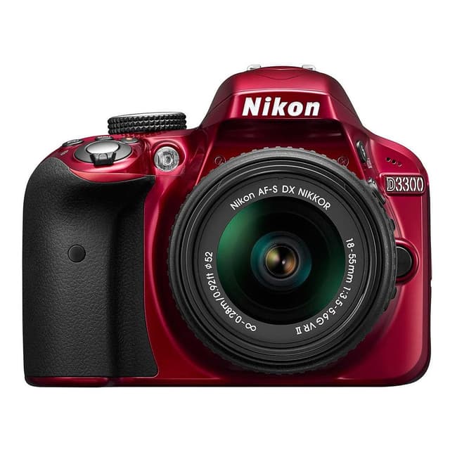 SLR D3300 - Red + Nikon AF-S DX Nikkor 18-55mm f/3.5-5.6 G VR f/3.5-5.6