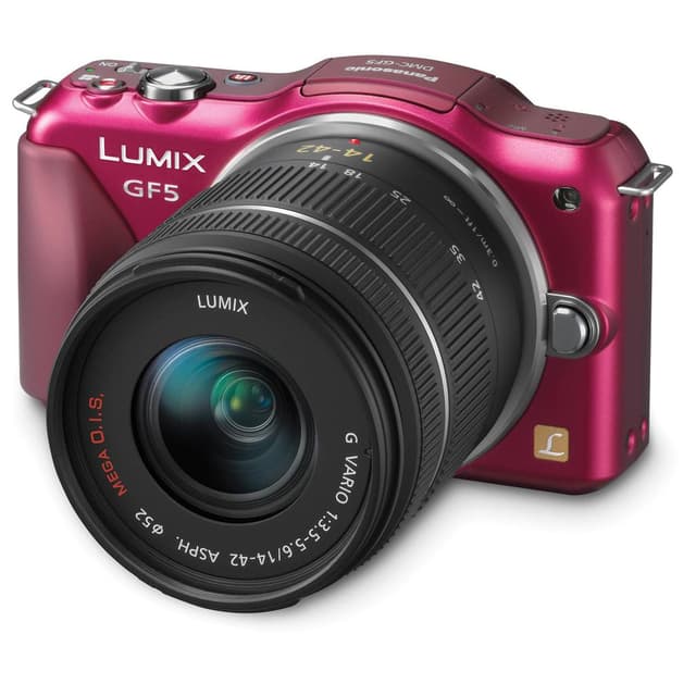Lumix DMC-GF5 - Pink + Lumix Lumix G 14 - 42 mm f- 3.5 - 5.6 f/3.5-5.6