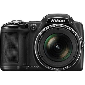 Bridge Coolpix L830 Camera - Black + Nikon Nikkor 34x Wide Optical Zoom ED VR 22.5–765 mm f/3–5.9 f/3–5.9