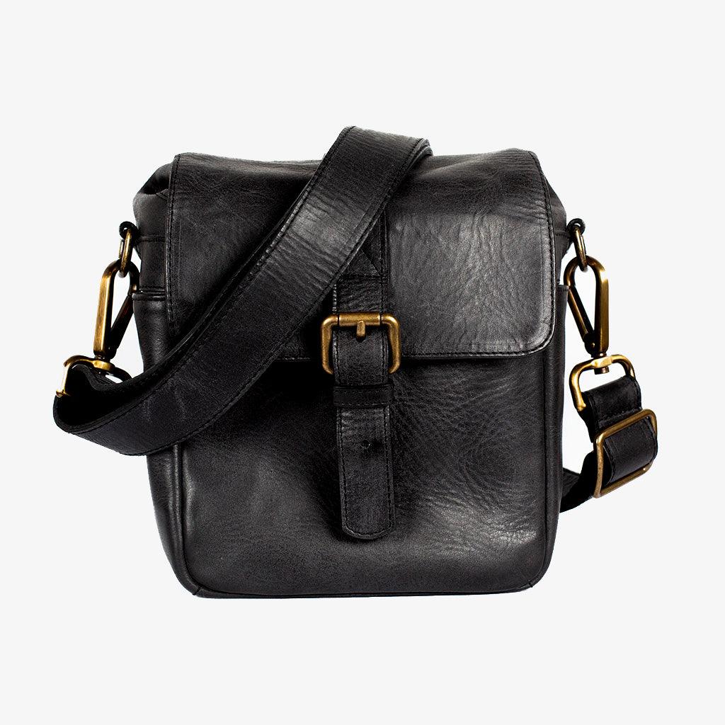 Berlin Black Leather Camera Bag · main image