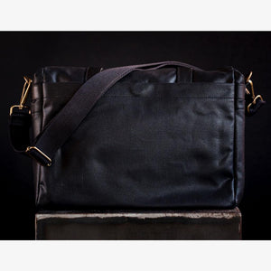 Roma Black Waxed Canvas Camera Bag