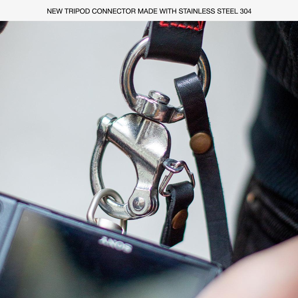 Tokyo #603 - Tanned & Red sling leather camera strap