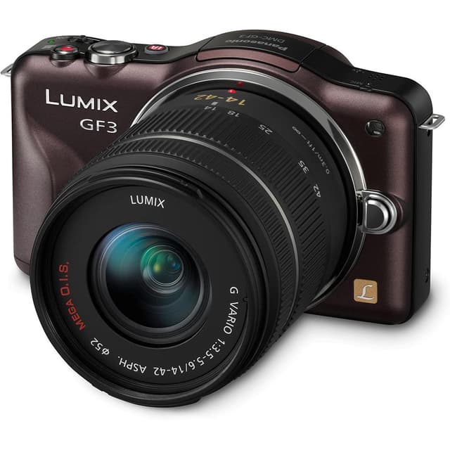 Lumix DMC-GF3 - Brown + Panasonic Lumix G Vario 14-42mm f/3.5-5.6 ASPH. MEGA OIS f/3.5-5.6 · imagen principal