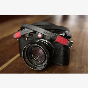 Tokyo #101 - Black & Red leather camera strap
